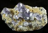Blue Fluorite Crystals with Quartz - China #45917-1